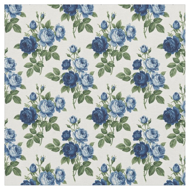 Tissu Blue Rose Floral Pattern (Fermer)