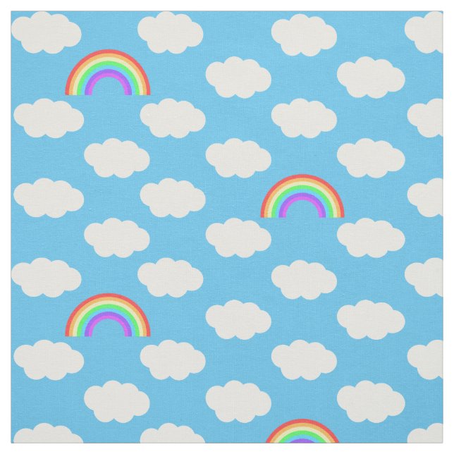 Tissu Blue Skies Rainbows Motif (Échantillon)