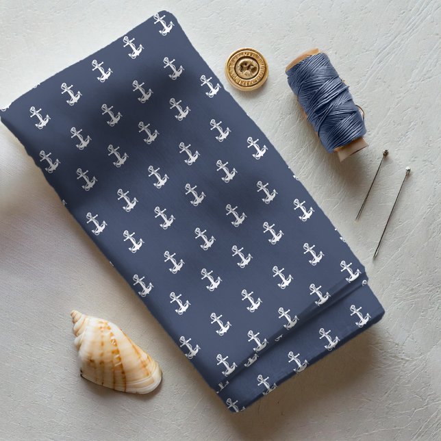 Tissu Blue Wave Ancre Wht/Navy ID836 (Créateur téléchargé)