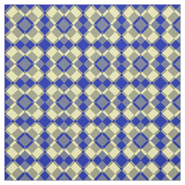 Tissu Blue Yellow Checker Argyle Pattern (Échantillon)