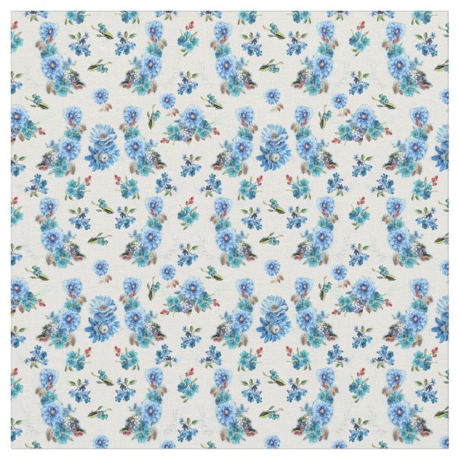 Tissu Blues de Cornflower en Aquarelle blanc (Fermer)