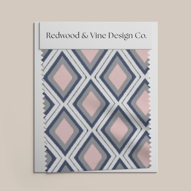 Tissu Blush et Navy Diamond Ikat Motif (Créateur téléchargé)