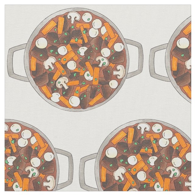 Tissu Boeuf Bourguignon Burgundy Stew Français (Fermer)