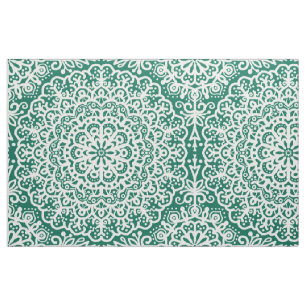 Tissu Bohème Mandala dentelle Emeraude Vert Bijou Tone
