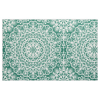 Tissu Bohème Mandala dentelle Emeraude Vert Bijou Tone