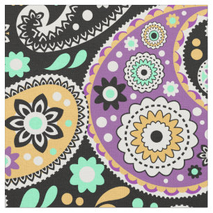 Tissu Bohemian Cowgirl Modern Purple Paisley Imprimer