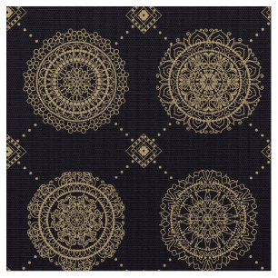 Tissu Boho Bohème Or Hippy Chic Motif