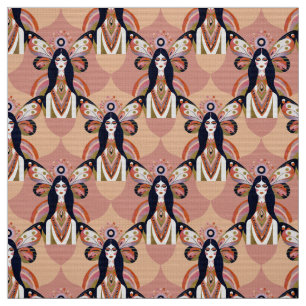 Tissu Boho Butterfly Goddess Retro Earth Tones