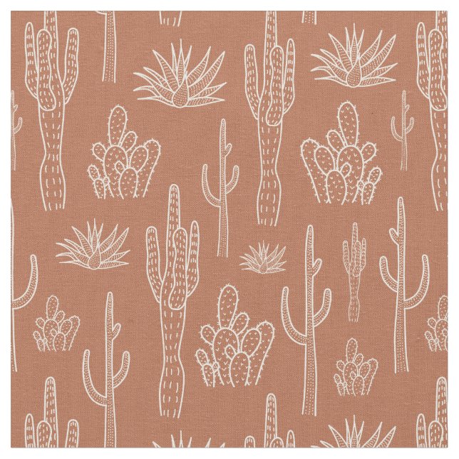 Tissu Boho Cactus Occidental Méridional Chaud Neutre Arg (Fermer)