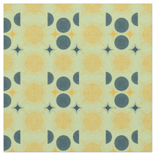 Tissu Boho Celestial Sun Moon Motif