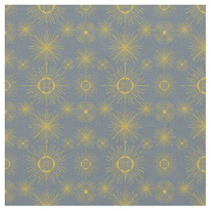 Tissu Boho Celestial Sun Stars Motif Vintage