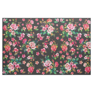 Tissu Boho Chic rose d'aquarelle fleurie motif