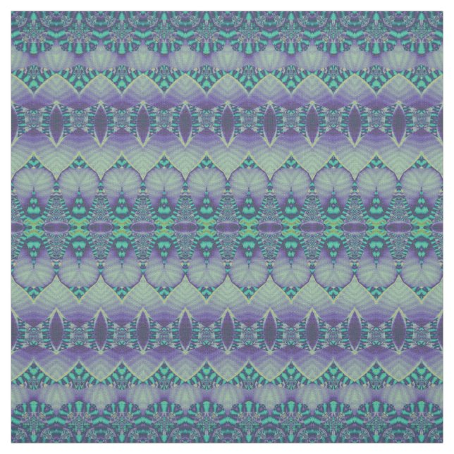 Tissu Boho Chic Turquoise Purple Motif (Échantillon)