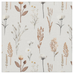Tissu Boho Fleurs sauvages mauvaises herbes rustique - p