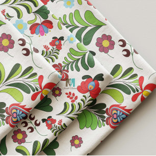 Tissu Boho, folklore hongrois, motif floral, Matyo, Tuli