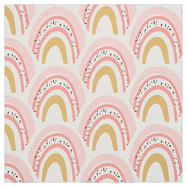 Tissu Boho Pink Gold Rainbow Motif (Échantillon)