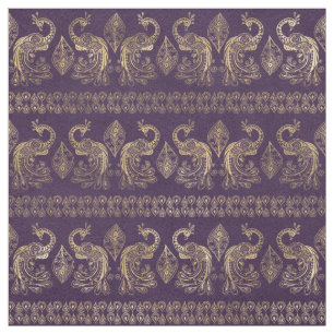 Tissu Boho Purple et Gold Peacock
