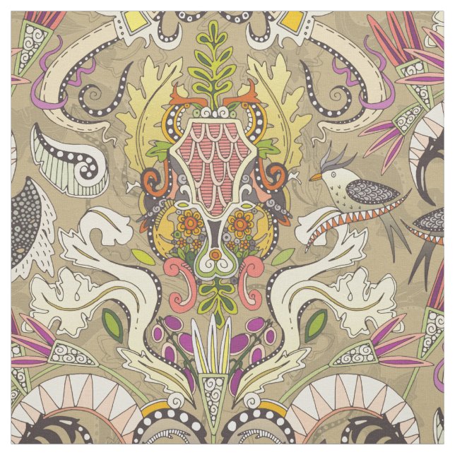 Tissu boho rococo bambou (Échantillon)