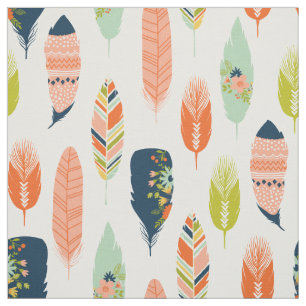 Tissu Boho Tribal Feather Fabric