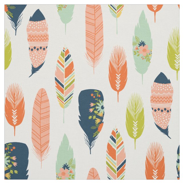 Tissu Boho Tribal Feather Fabric (Échantillon)