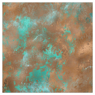 Tissu Boho Turquoise Cuivre Grunge
