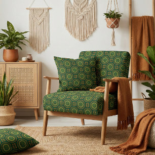 Tissu Boho vert et jaune Motif décoratif chic