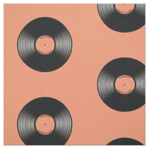 Tissu Boîte de nuit vintage de disque de musique de