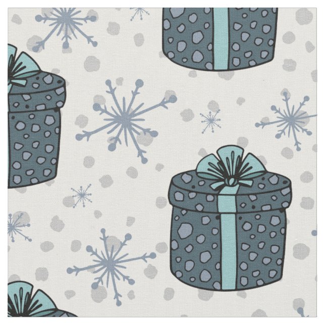 Tissu Boîtes Cadeaux Et Snowflakes (Fermer)