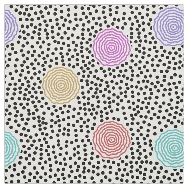 Tissu BOJANGLES, RÉTROS POINTS : MULTICOLORE sur le (Échantillon)