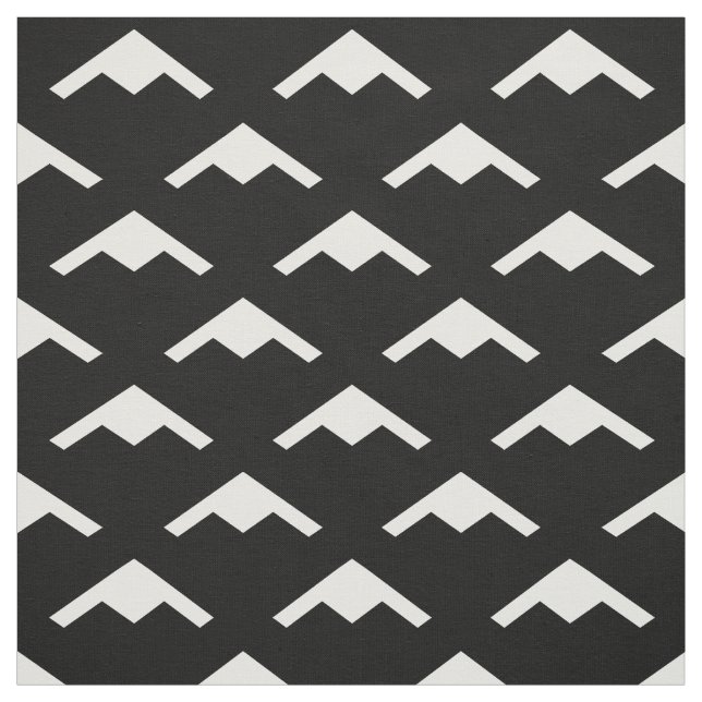 Tissu Bombe blanc B-21 Raider Stealth Motif sur noir (Échantillon)