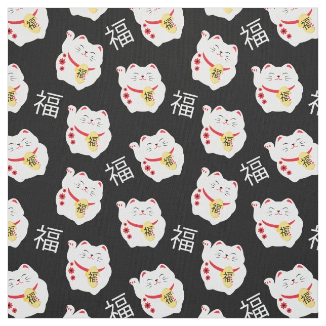 Tissu Bon Chat Fortune Chat Lucky Charme (Échantillon)