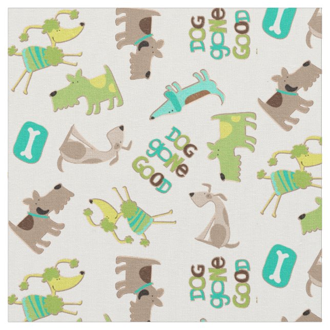 Tissu Bon motif mignon de chien (Fermer)