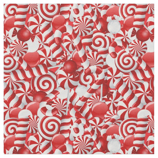 Tissu Bonbon de menthe poivrée (Fermer)