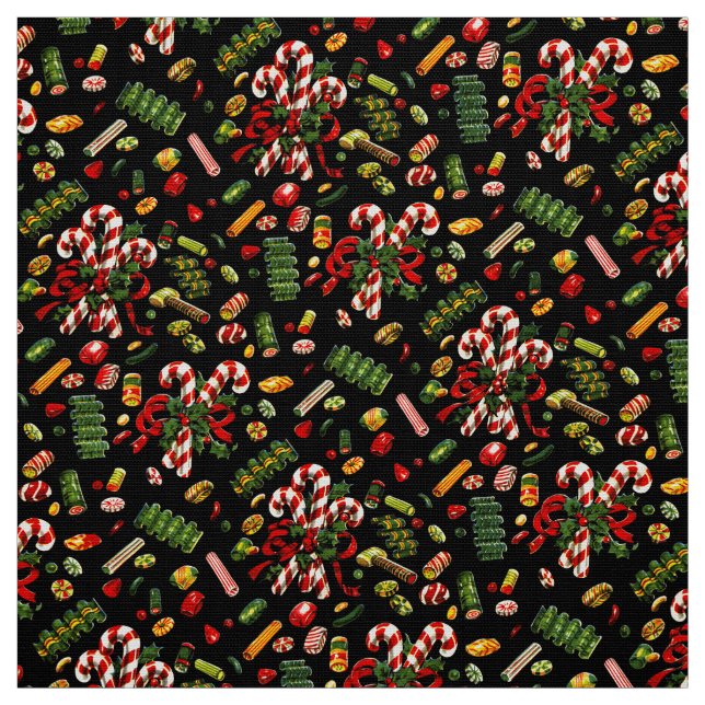 Tissu Bonbon de Noël Vintage (Échantillon)