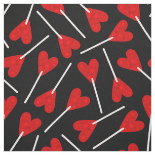 Tissu bonbon sucette en forme de coeur rouge