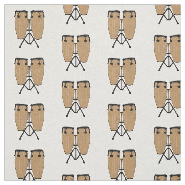 Tissu Bongo, dessin animé de batterie (Échantillon)