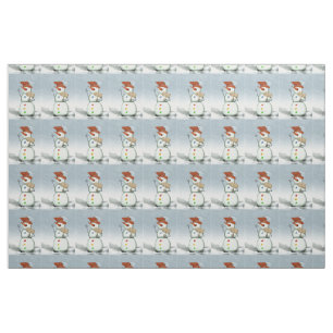 Tissu Bonhomme de neige en route pour le Pôle Nord