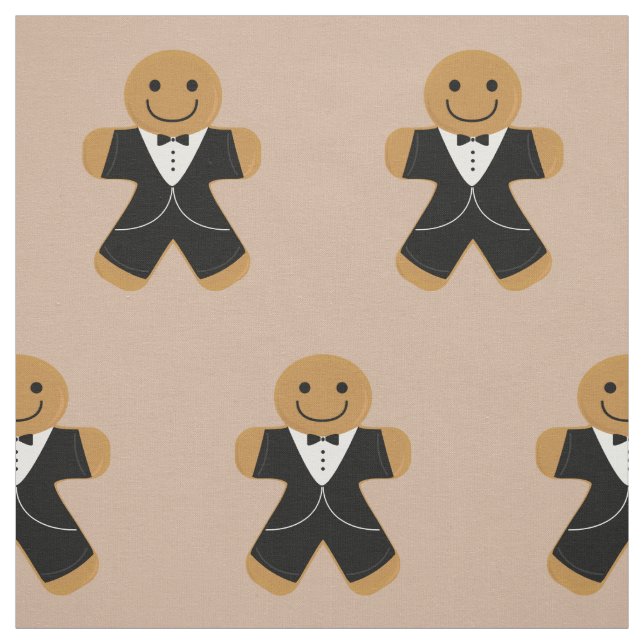 Tissu Bonhomme en pain d'épice dans un smoking (Échantillon)