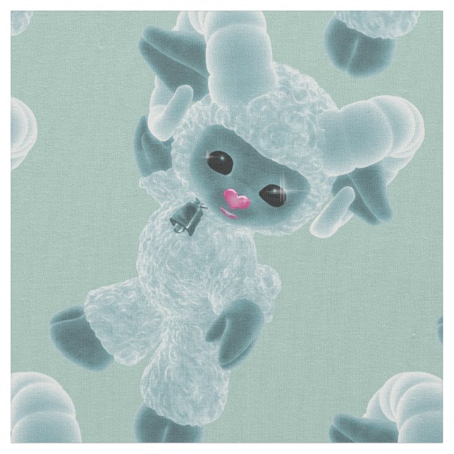 Tissu Bonjour Bébé Plush Toy Ram Pays Vert (Fermer)