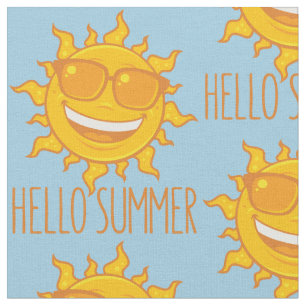 Tissu Bonjour Summer Sun Avec Lunettes de soleil