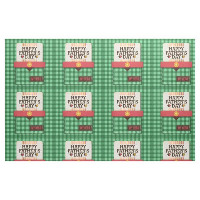 Tissu Bonne Fête des pères (Fat Quarter)