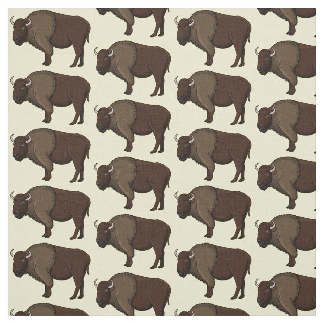 Tissu Bonne illustration de bison américain (Échantillon)