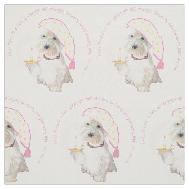 Tissu Bonne nuit Westie (Échantillon)