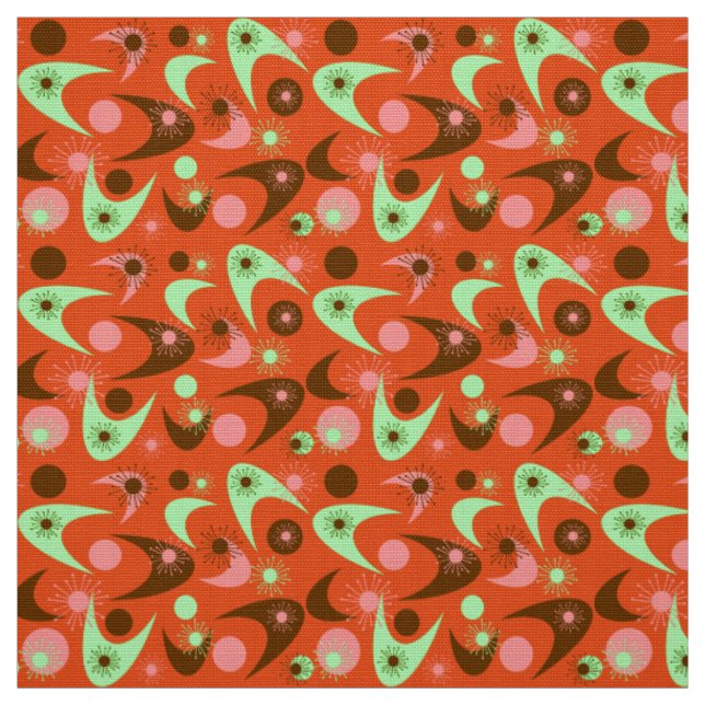 Tissu Boomerangs rétro (Échantillon)