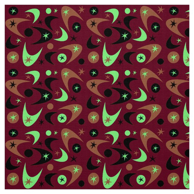 Tissu Boomerangs rétro (Échantillon)