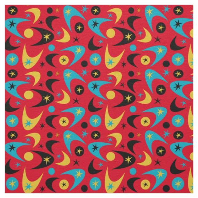 Tissu Boomerangs rétro (Échantillon)