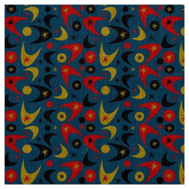 Tissu Boomerangs rétro (Échantillon)