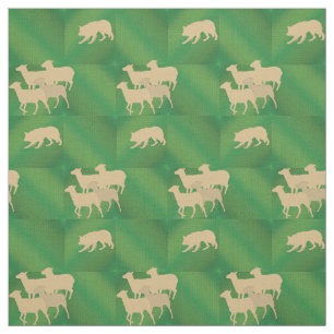 Tissu Border collie et moutons