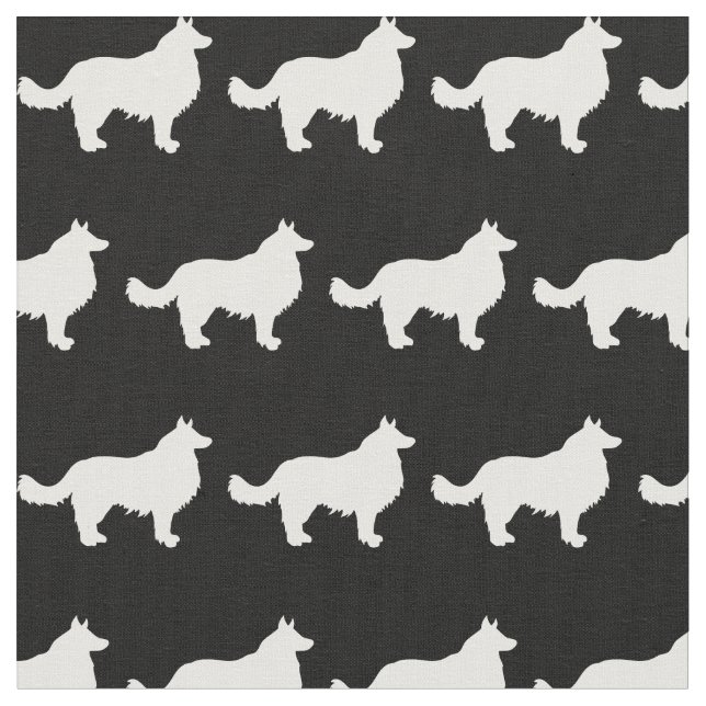Tissu Bordure Collie Chien Silhouette Animal (Fermer)