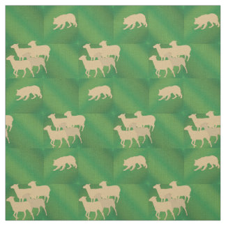 Tissu Bordure Collie et mouton